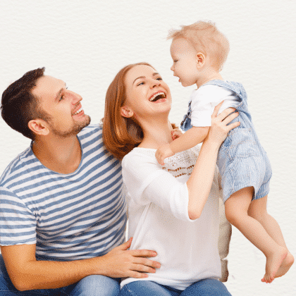 DNA Paternity and Maternity: Mother, father and child lying down. Maternity and paternity DNA test or Mother and father DNA test which is very commonly opted as a DNA test of IVF cases for the peace of mind of parents to ensure their biological relationship to the child