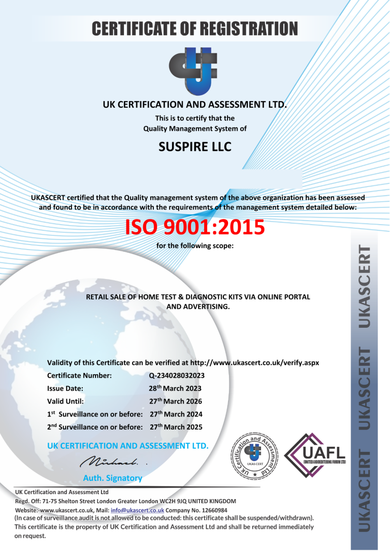 Suspire LLC ISO Cerificate